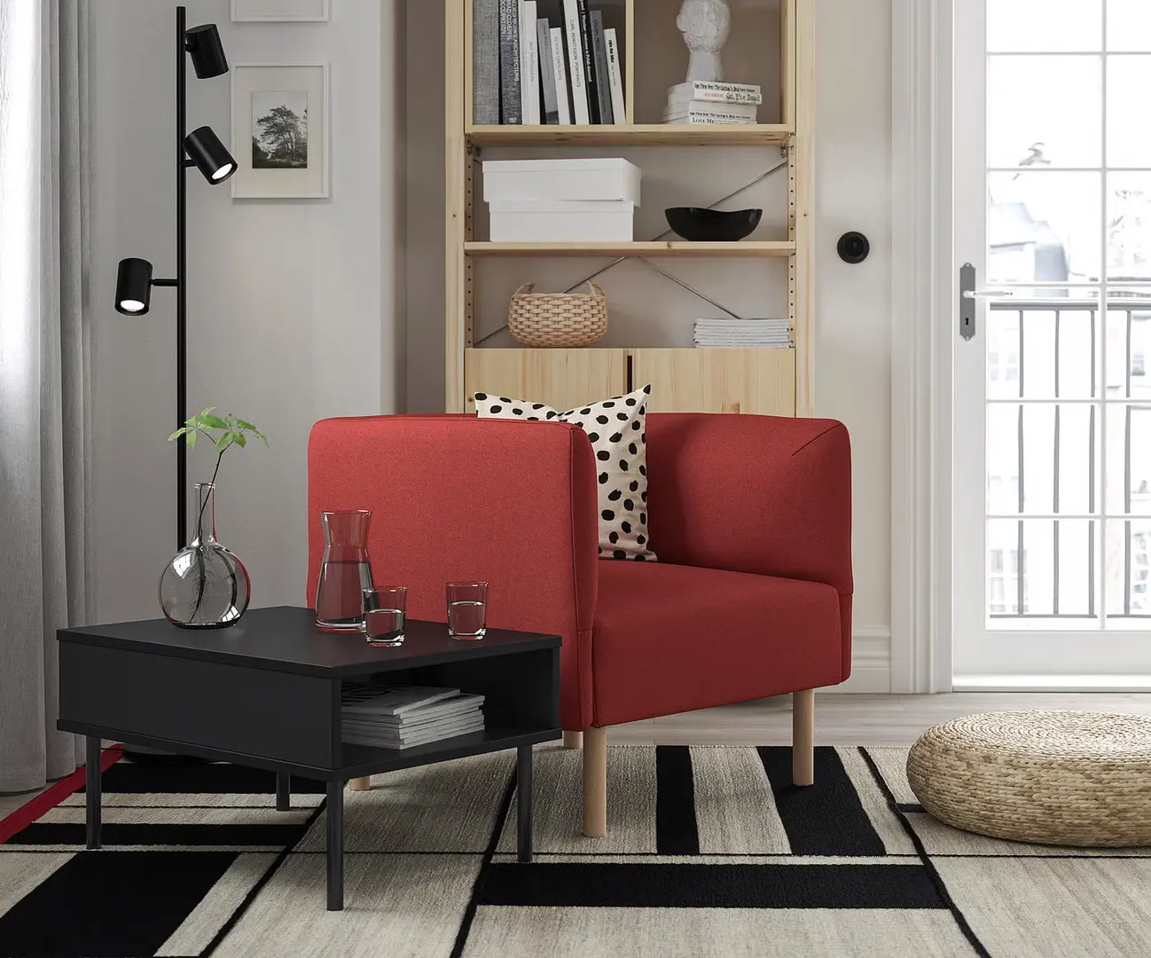 Комплект офисной мебели Ikea Lillehem/Gunnared/Tunsta дерево (Красно-коричневый/Натуральное дерево/Черный)