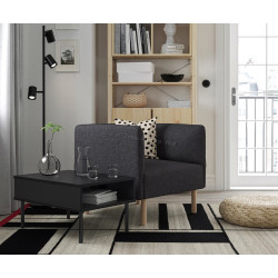 Комплект офисной мебели Ikea Lillehem/Gunnared/Tunsta дерево (Темно-серый/Натуральное дерево/Черный)