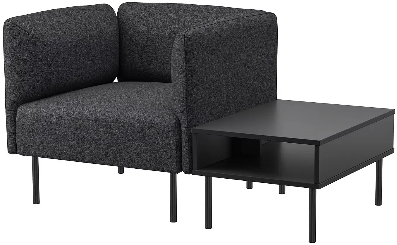 Комплект офисной мебели Ikea Lillehem/Gunnared/Tunsta металл (Темно-серый/Черный) - 2