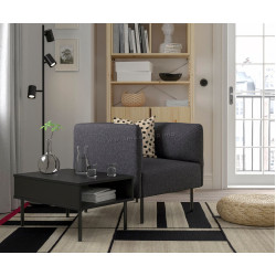 Комплект офисной мебели Ikea Lillehem/Gunnared/Tunsta металл (Темно-серый/Черный)