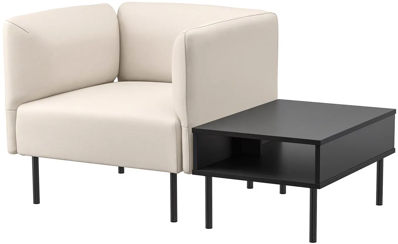 Set mobila pentru oficiu Ikea Lillehem/Vissle/Tunsta metal (Bej/Negru) - 2