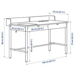 Set de mobila pentru oficiu Ikea Ridspo/Bjorkberget (Antracit/Albastru) Thumb