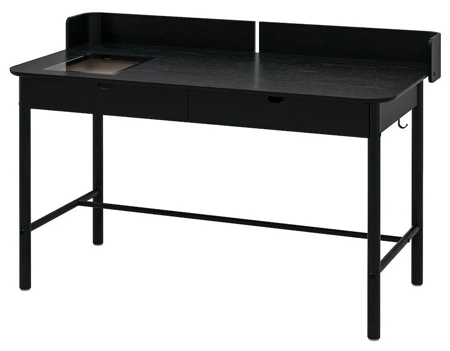 Set de mobila pentru oficiu Ikea Ridspo/Bjorkberget (Antracit/Albastru)