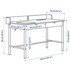Set de mobila pentru oficiu Ikea Ridspo/Bjorkberget (Stejar/Bej) Thumb
