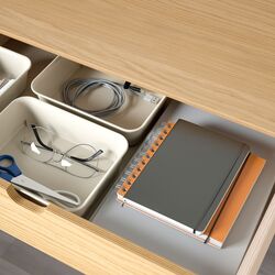 Set de mobila pentru oficiu Ikea Ridspo/Fjallberget (Stejar/Bej) Thumb