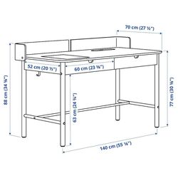 Set de mobila pentru oficiu Ikea Ridspo/Langfjall (Antracit/Gri Inchis/Negru) Thumb