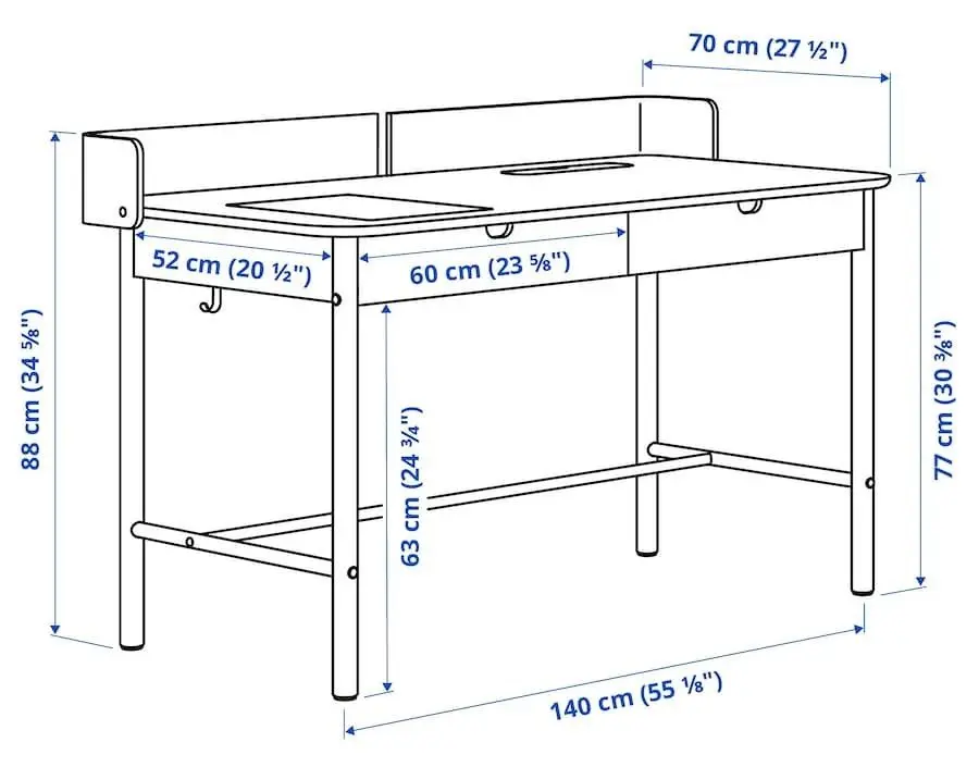 Set de mobila pentru oficiu Ikea Ridspo/Langfjall (Antracit/Gri Inchis/Negru)