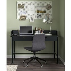 Комплект офисной мебели Ikea Ridspo/Langfjall (Антрацит/Темно-серый/Черный)