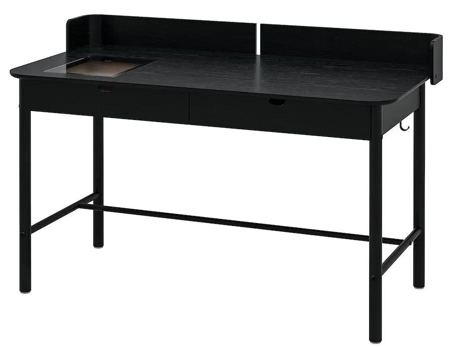 Set de mobila pentru oficiu Ikea Ridspo/Langfjall (Antracit/Gri Inchis/Negru)