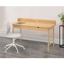 Комплект офисной мебели Ikea Ridspo/Langfjall (Дуб/Бежевый/Белый)