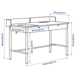 Set de mobila pentru oficiu Ikea Ridspo/Langfjall (Stejar/Bej/Alb) Thumb