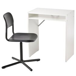 Set de mobila pentru oficiu Ikea Torald/Smallen (Alb/Negru)