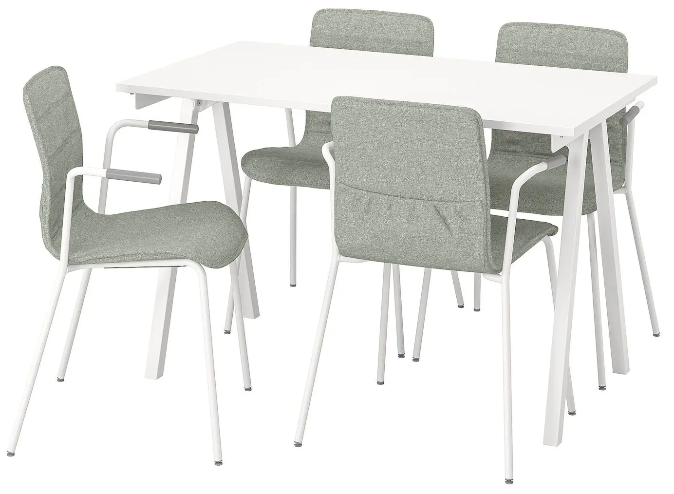 Set de mobila pentru oficiu Ikea Trotten/Laktare 120x70 (Alb/Verde-deschis)