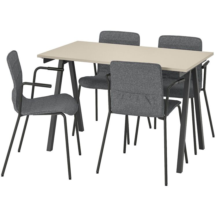 Set de mobila pentru oficiu Ikea Trotten/Laktare 120x70 (Bej/Antracit/Gri/Negru)