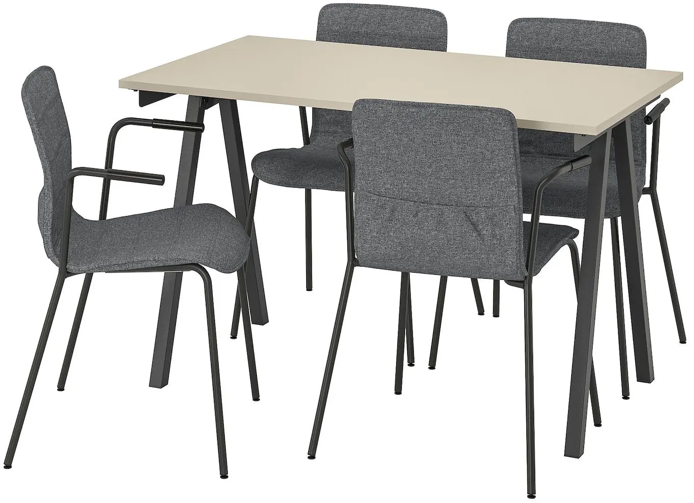 Set de mobila pentru oficiu Ikea Trotten/Laktare 120x70 (Bej/Antracit/Gri/Negru)