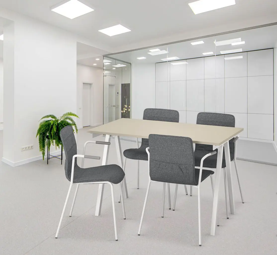 Set de mobila pentru oficiu Ikea Trotten/Laktare 120x70 (Bej/Alb/Gri)