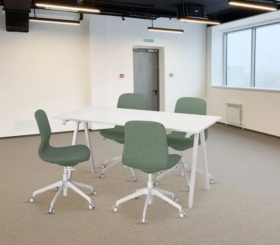 Set de mobila pentru oficiu Ikea Trotten/Langfjall 160x80 (Alb/Gri-verde)