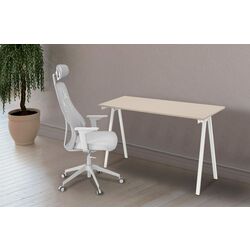 Set de mobila pentru oficiu Ikea Trotten/Matchspel 70x120 (Bej/Alb/Gri)