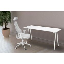 Set de mobila pentru oficiu Ikea Trotten/Matchspel 80x160 (Alb/Gri)