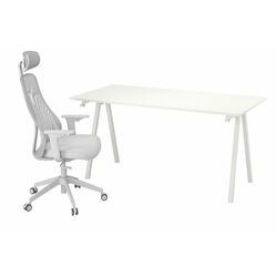 Set de mobila pentru oficiu Ikea Trotten/Matchspel 80x160 (Alb/Gri) Thumb