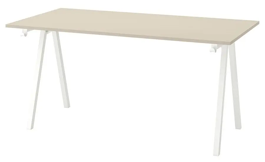 Set de mobila pentru oficiu Ikea Trotten/Matchspel 80x160 (Bej/Alb/Gri)