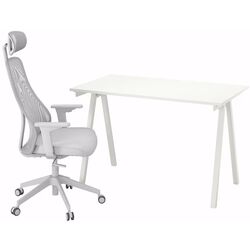 Set de mobila pentru oficiu Ikea Trotten/Matchspel (Alb/Gri) Thumb