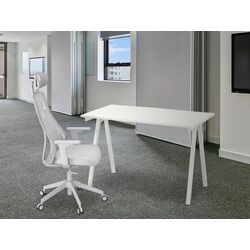 Set de mobila pentru oficiu Ikea Trotten/Matchspel (Alb/Gri)