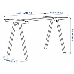 Set de mobila pentru oficiu Ikea Trotten/Matchspel (Alb/Gri) Thumb