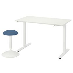 Комплект офисной мебели Ikea Trotten/Nilserik (Белый/Темно-синий)