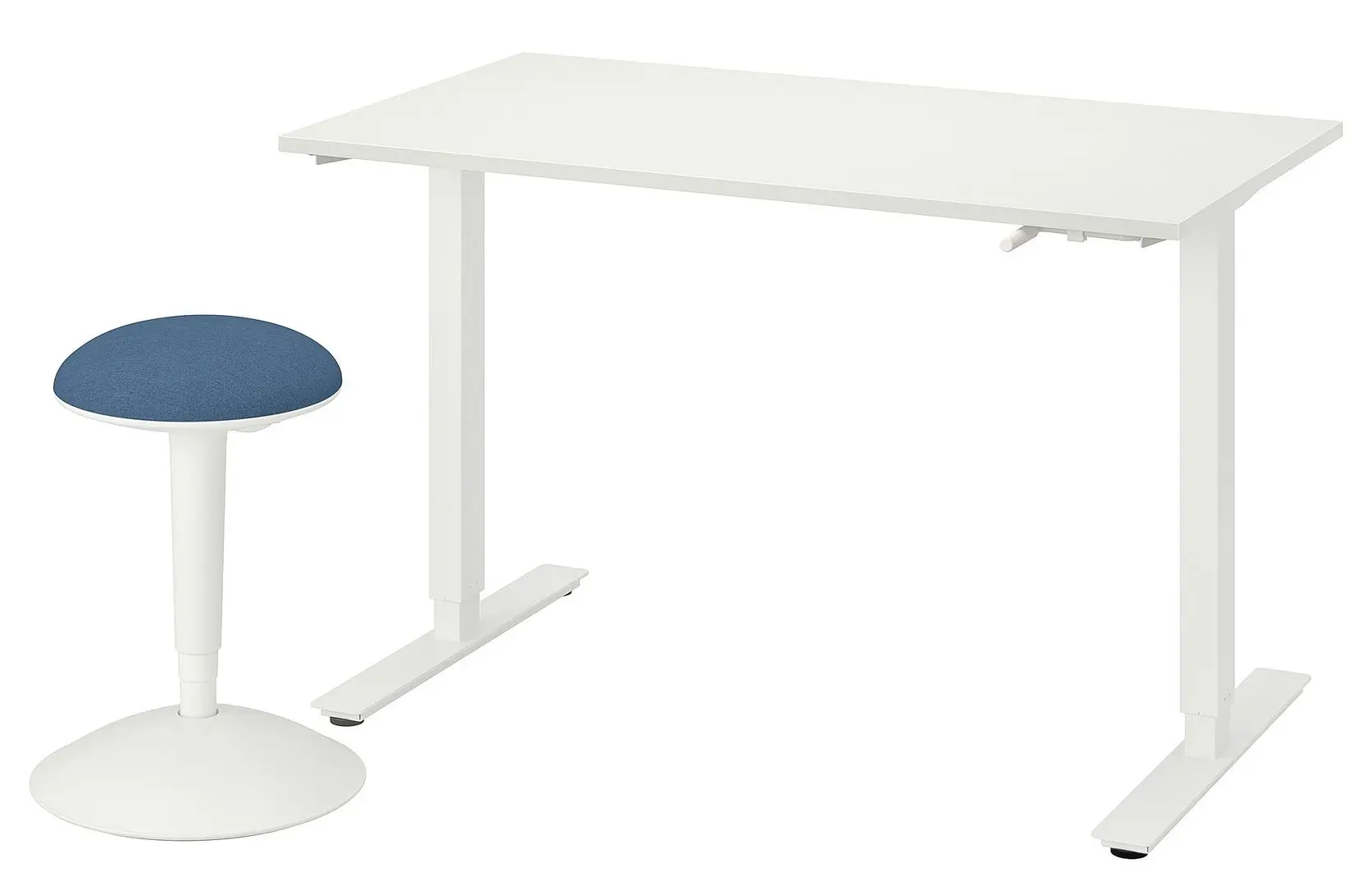 Set de mobila pentru oficiu Ikea Trotten/Nilserik (Alb/Albastru Inchis)