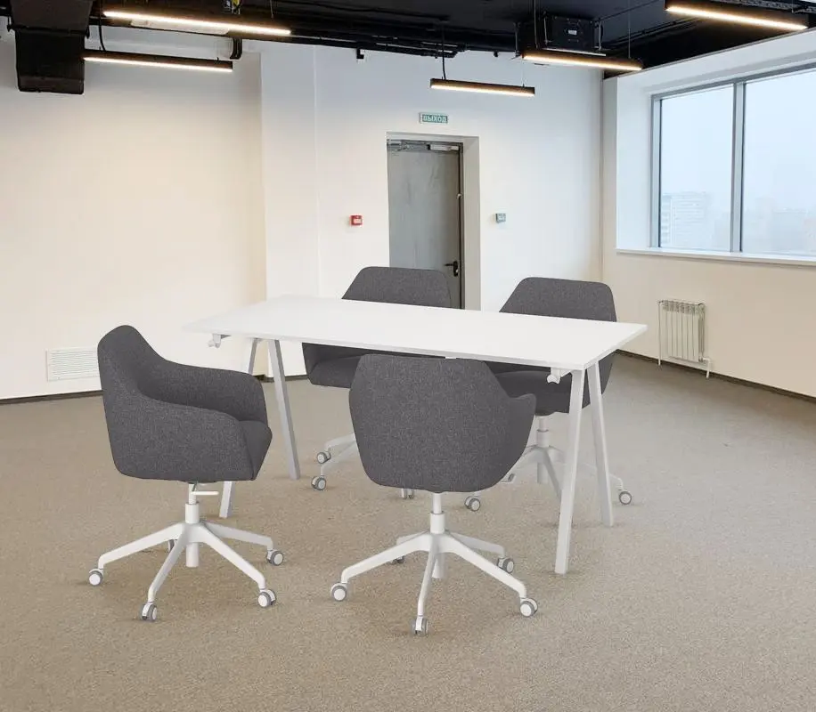 Set de mobila pentru oficiu Ikea Trotten/Tossberg 160x80 (Alb/Gri-inchis)