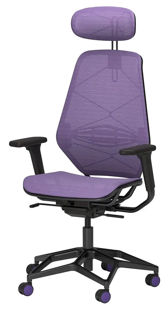 Комплект офисной мебели Ikea Uppspel/Styrspel 140x80 (Черный/Фиолетовый) - 3