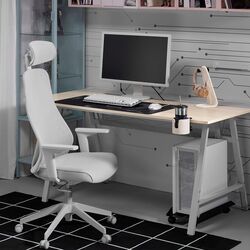Set de mobila pentru oficiu Ikea Utespelare/Matchspel (Aspect Frasin/Gri) Thumb