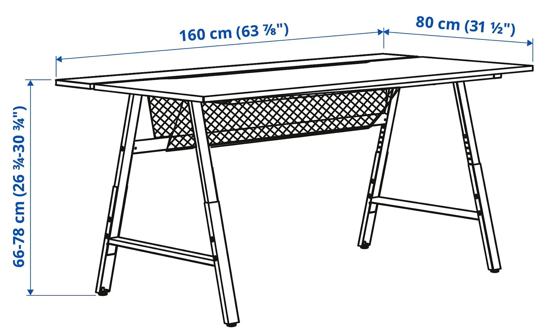 Комплект офисной мебели Ikea Utespelare (Под Ясень/Серый)