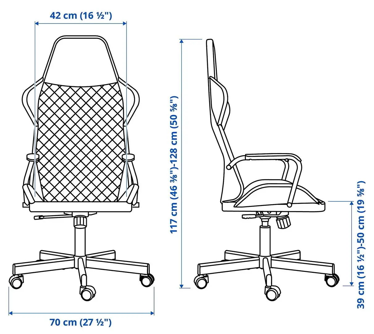 Комплект офисной мебели Ikea Utespelare (Под Ясень/Серый)