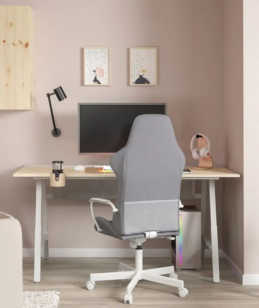 Комплект офисной мебели Ikea Utespelare (Под Ясень/Серый)