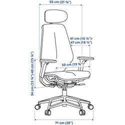 Комплект офисной мебели Ikea Utespelare/Styrspel (Черный/Серый) Thumb