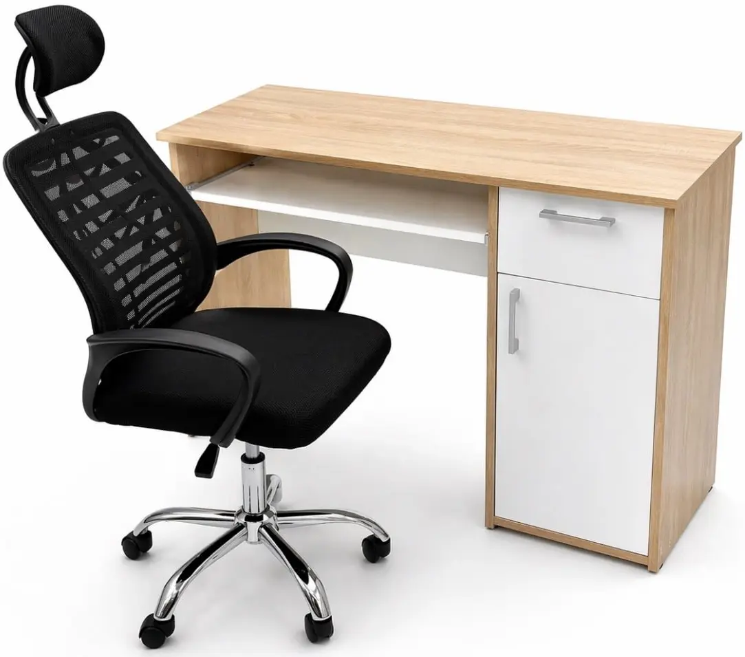 Комплект офисной мебели Magnusplus AD063 + Maja 1.2m (Black/Sonoma Oak/White) - 3