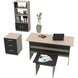 Set mobila pentru oficiu Mirage Design Vario VO11-OB (Oak/Larex Black) Thumb