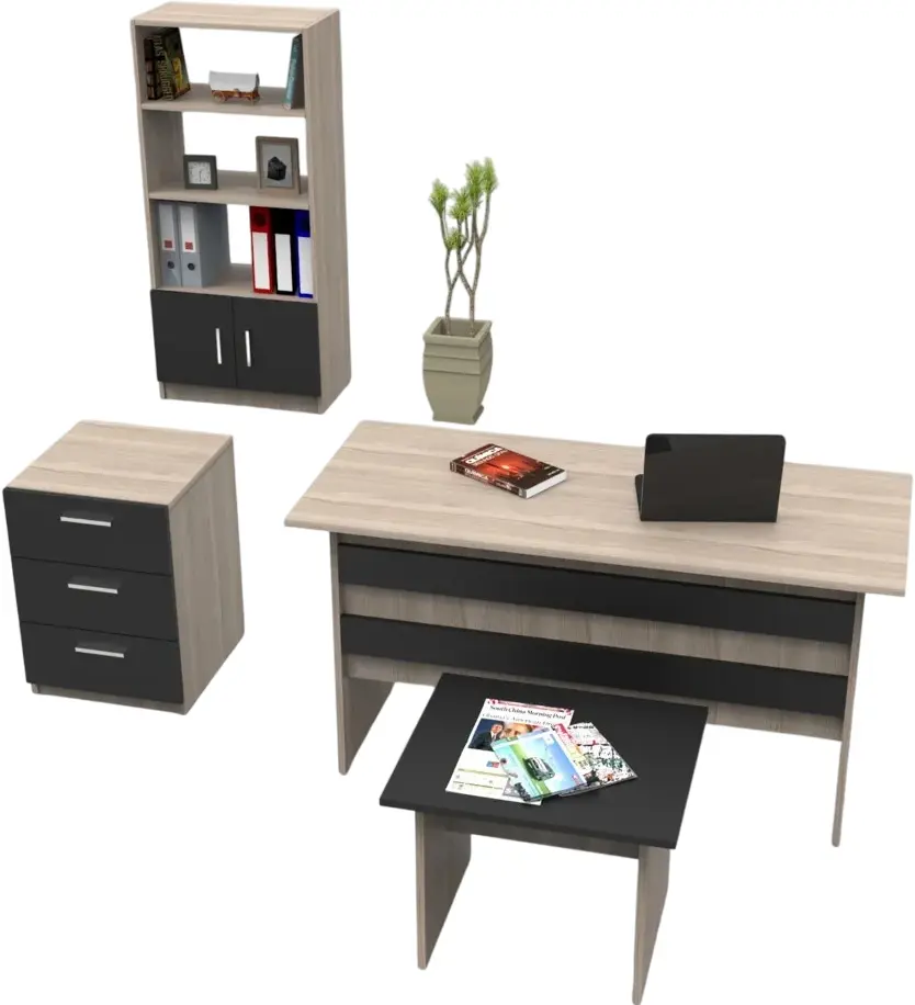 Set mobila pentru oficiu Mirage Design Vario VO11-OB (Oak/Larex Black)