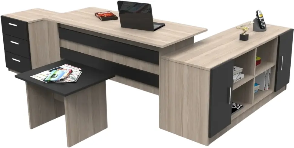 Set mobila pentru oficiu Mirage Design Vario VO13-OB (Oak/Larex Black)