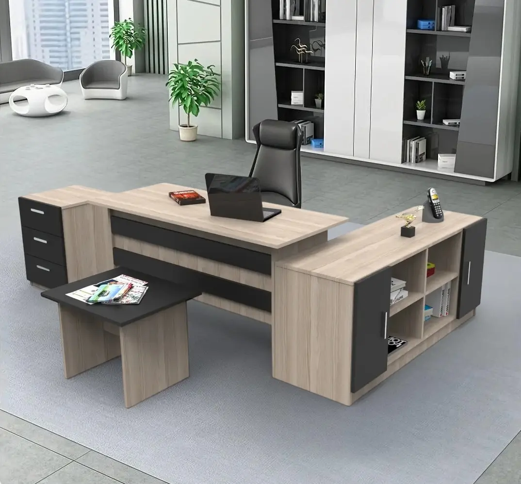 Set mobila pentru oficiu Mirage Design Vario VO13-OB (Oak/Larex Black)