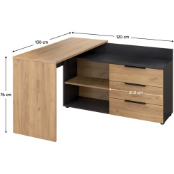 Set mobila pentru oficiu Tempo Kondela Klaudius (Graphite/Artisan Oak) Thumb