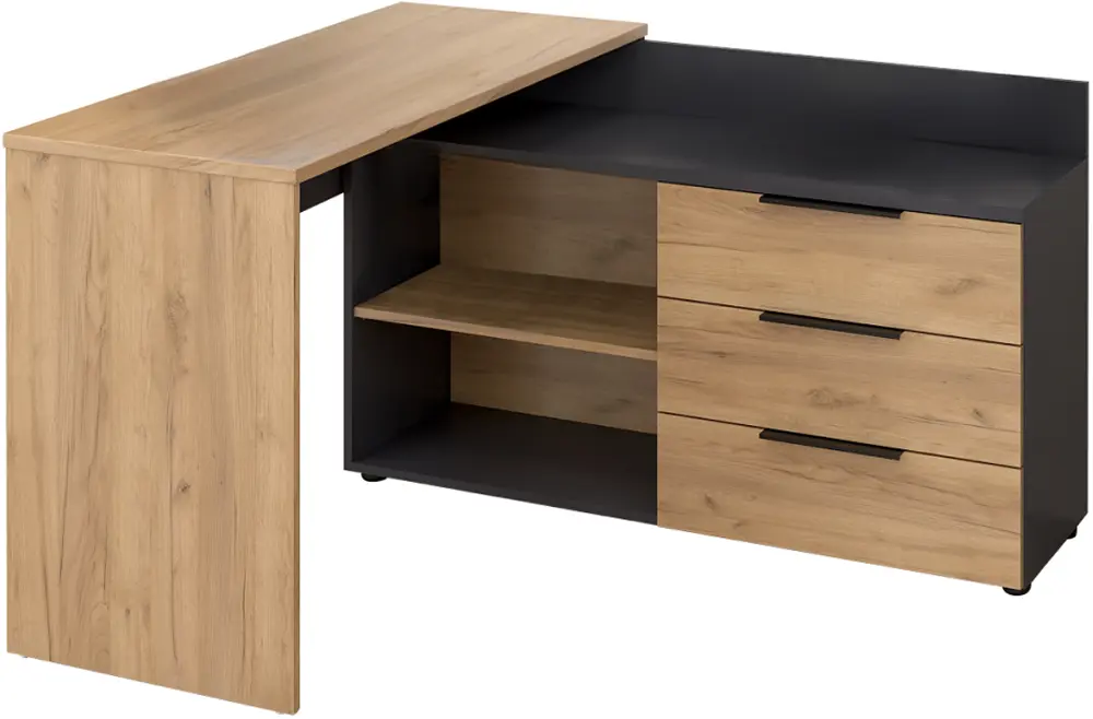 Set mobila pentru oficiu Tempo Kondela Klaudius (Graphite/Artisan Oak)