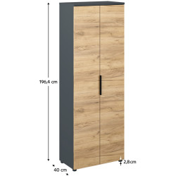 Set mobila pentru oficiu Tempo Kondela Klaudius (Graphite/Artisan Oak) Thumb