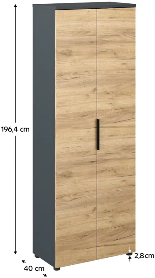 Set mobila pentru oficiu Tempo Kondela Klaudius (Graphite/Artisan Oak)