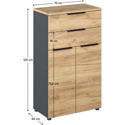 Set mobila pentru oficiu Tempo Kondela Klaudius (Graphite/Artisan Oak) Thumb