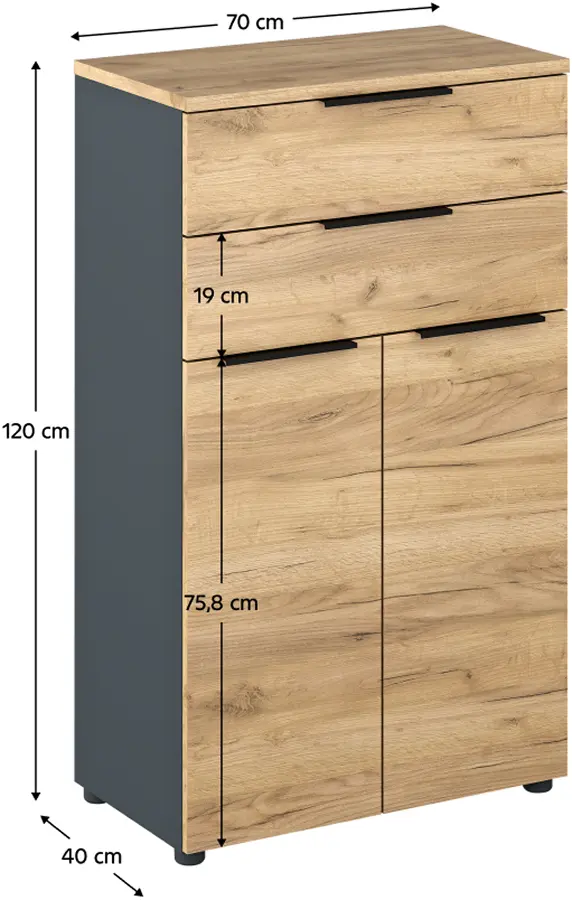 Set mobila pentru oficiu Tempo Kondela Klaudius (Graphite/Artisan Oak)