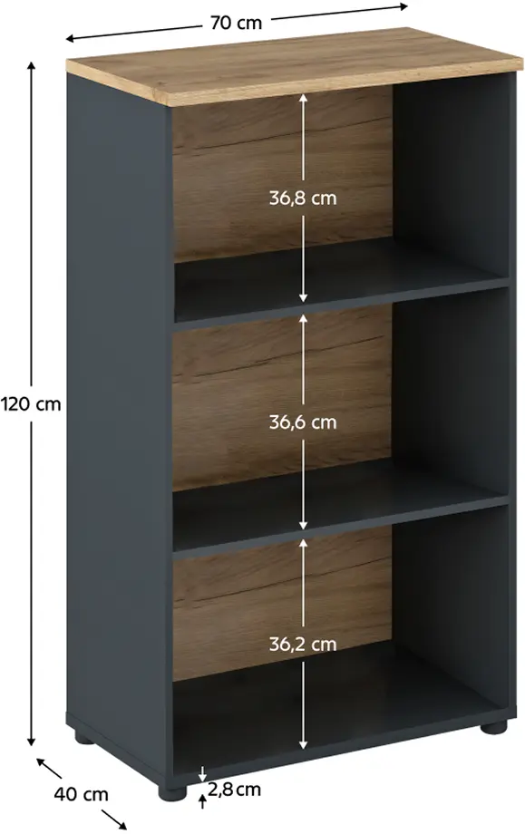 Set mobila pentru oficiu Tempo Kondela Klaudius (Graphite/Artisan Oak)