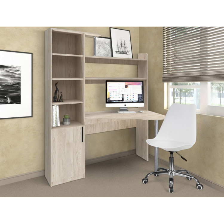 Комплект офисной мебели Yasen Kosinus Hickory Rockford Light + Sunrise C-30 PP White/Chrome
